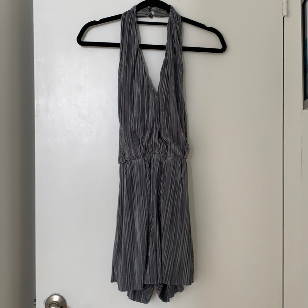 Sabo Luxe Shimmery Green Halter Romper